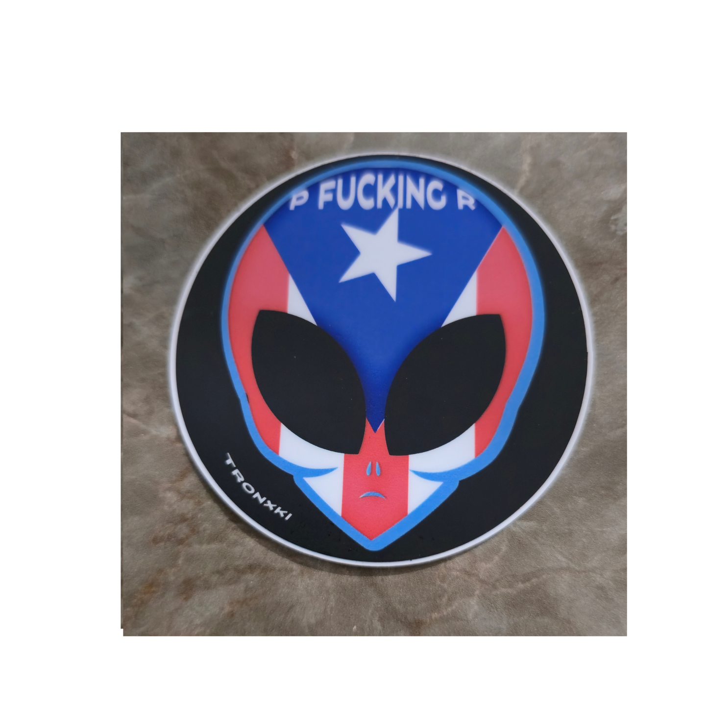 Alien Puerto Rico Flag Sticker