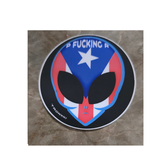 Alien Puerto Rico Flag Sticker